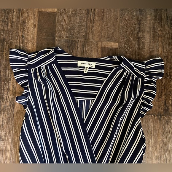 Monteau | Navy | Wrap Dress | Size Medium - Picture 4 of 5